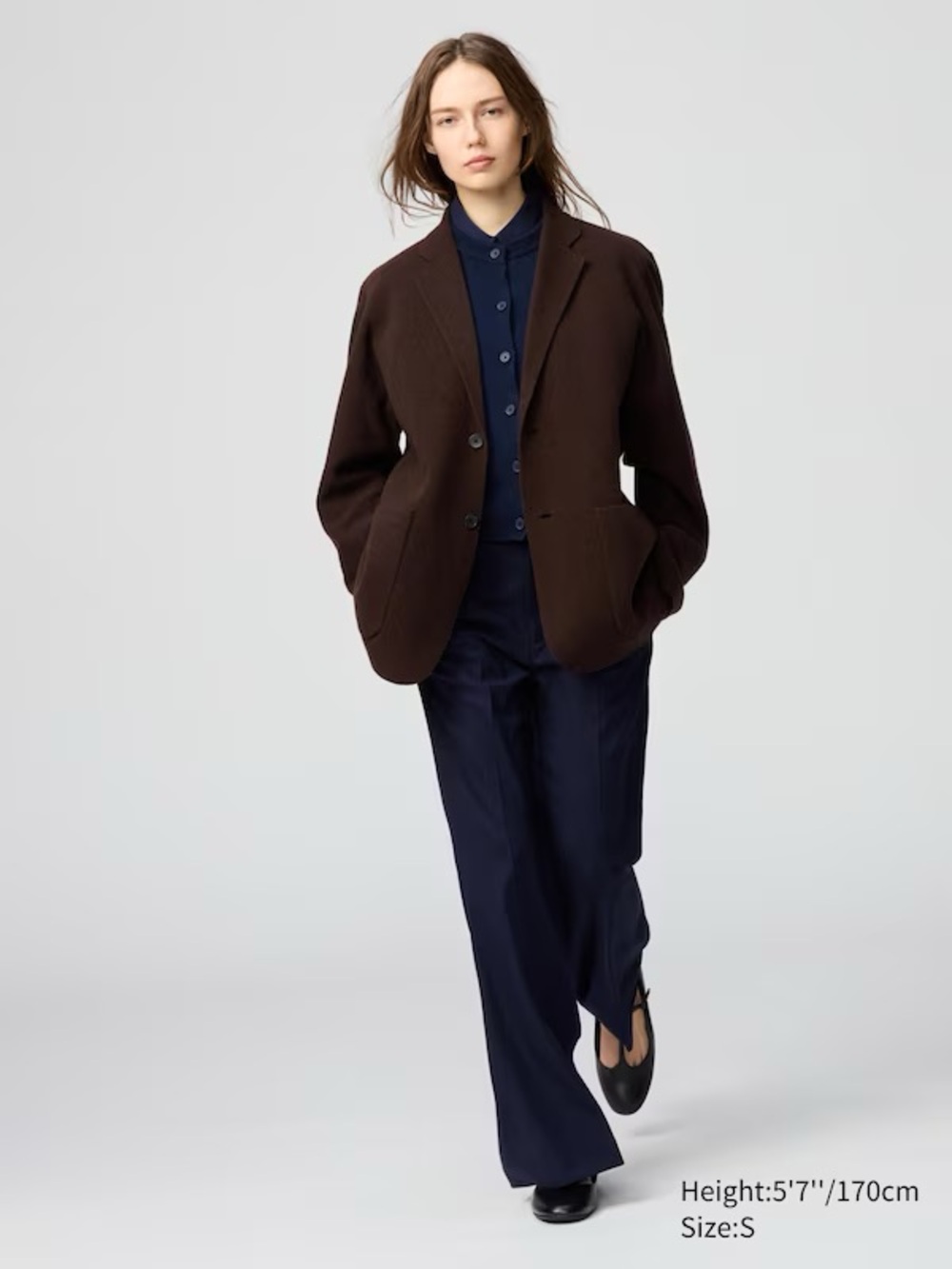 Uniqlo : C gray wool blazer knitted jacket EUC